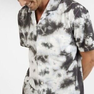 NWT Outerknown Men's BBQ 100% Organic Cotton Tie-Dye Button-Up Shirt Size M